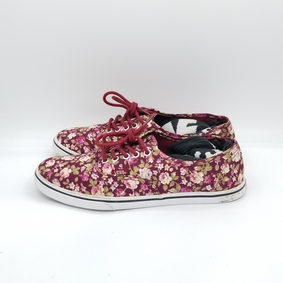 VANS Womens Authentic Classic Canvas Sneakers Size 8.5 Red - Picture 3 of 8